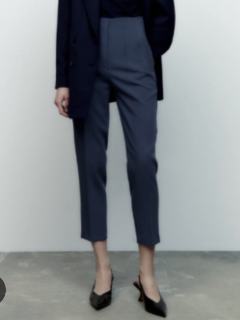 ZARA WOMAN NWT HIGH- WAISTED PANTS Blue Gray